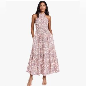 NEW Cleobella Nola Ankle Dress XL Organic Cotton Boho Floral Halter Maxi NWT